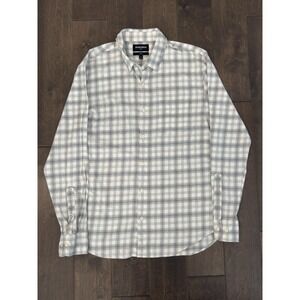 Bonobos Shirt Mens Size L Slim Fit Gray Plaid Stretch Button-Up‎ Long Sleeve